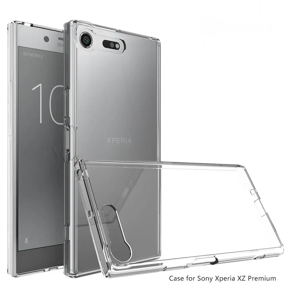 Чехол для Sony Xperia XZ Premium силиконовый бампер ударопрочный жесткий прозрачный чехол