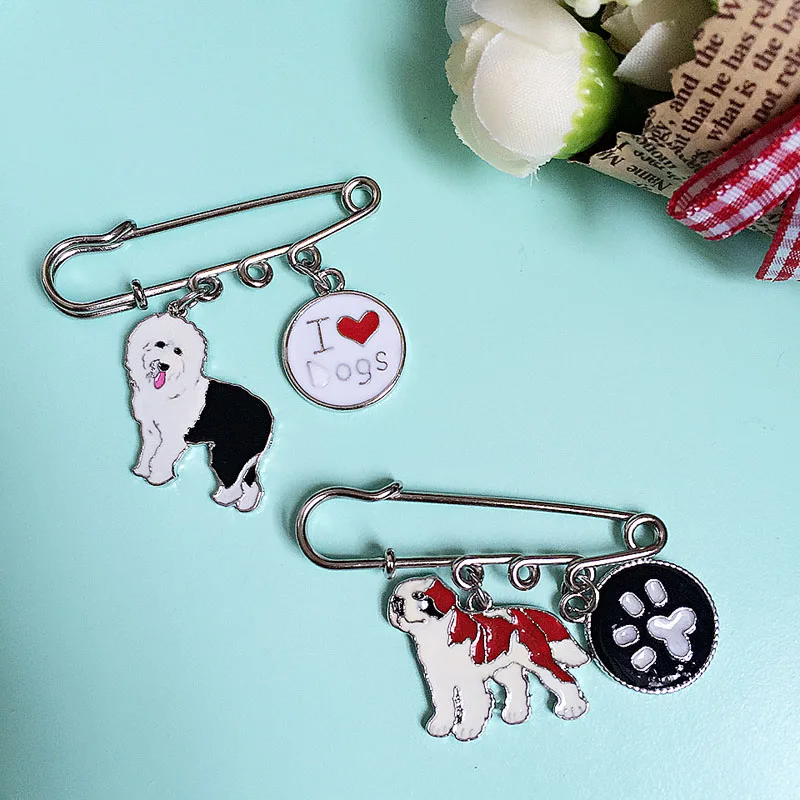 Брошь Булавки Броши для Женщин Тедди Бульдоги Собаки Женщина Подвеска