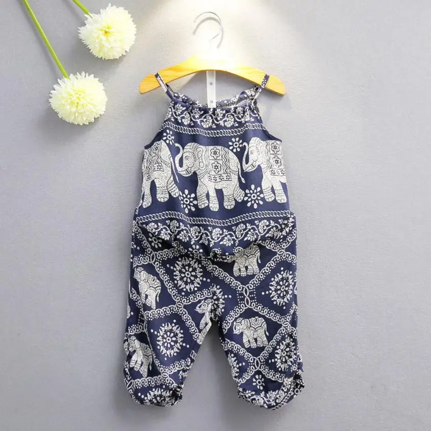 2017 * For Girls Boy Children Baby Clothing girl Set 2pcs Toddler Vest Tops+Pants Summer Beach Outfits born Kids Clothes | Детская