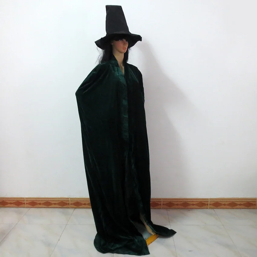 Платье для косплея Minerva McGonagall темно зеленый плащ Тренч костюм Хэллоуина на заказ