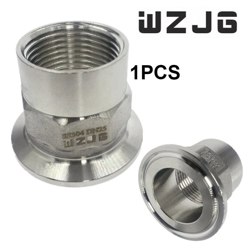 

WZJG BSPT 1/2" DN15-2"DN50 sanitary hexagonal threaded pipe joint with welded ring three-clip stainless steel SS304