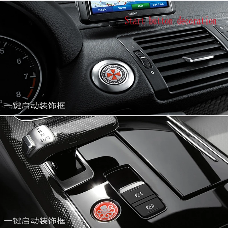 Алюминиевая Кнопка внутреннего запуска и остановки автомобиля наклейка для Renault