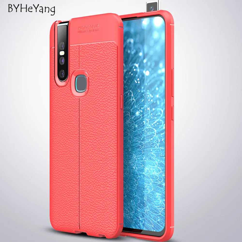 ДЛЯ Vivo V15 V15pro чехол Pro кожаная Текстура силиконовая мягкая Задняя накладка чехла