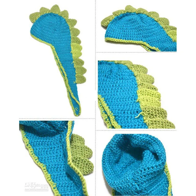 Реквизит для фотосессии новорожденного мальчика с динозавром вязаные крючком