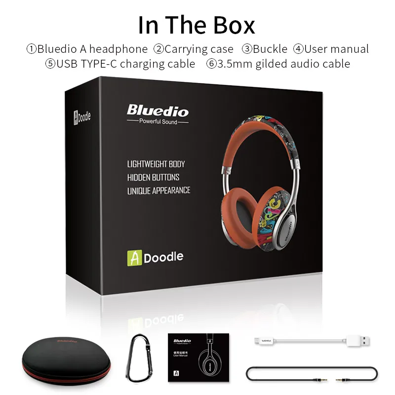Bluedio A2(Air) Bluetooth наушники/гарнитура с принтом беспроводные наушники для 4,2 Bluetooth музыкальные наушники