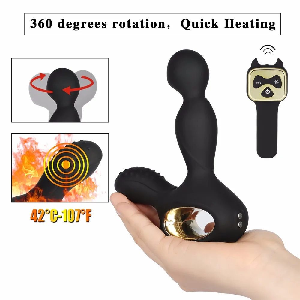 360 Вращение Smart Heating массажер простаты беспроводной пульт дистанционного управления 10 игрушки для взрослых пробки G-Spot стимулирующий вибратор анальные забавные игрушки