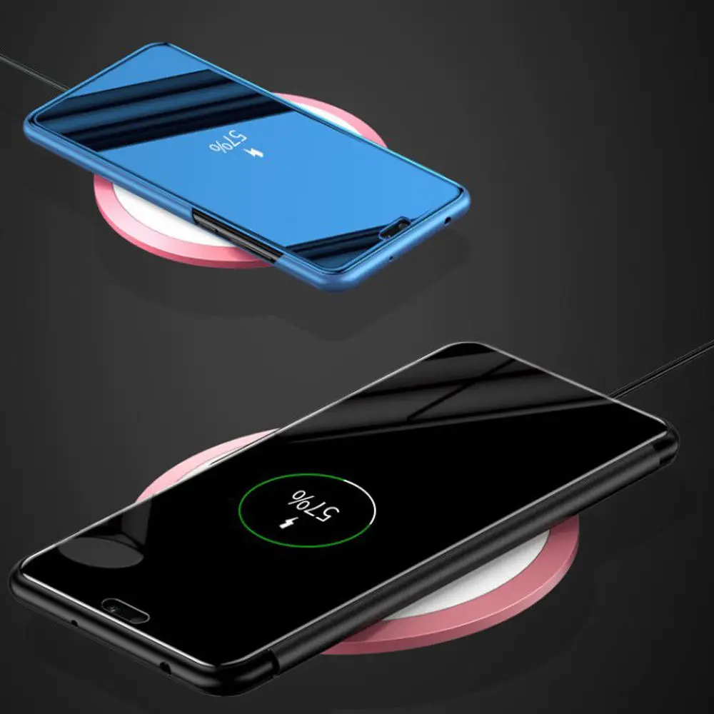 Умный зеркальный флип чехол для huawei P20 P10 P9 mate Honor Note 10 9 8 Pro Lite Y6 2018 Y7 P Smart Nova 3i 3 2i 3E