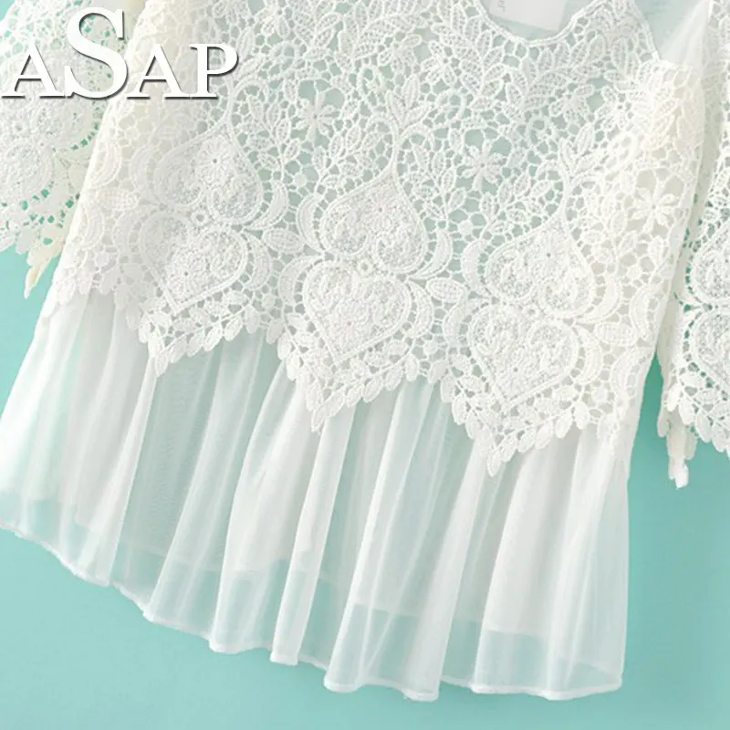 Как можно скорее Женщина 2016 Blusas Де Renda женщина для Кимоно Женщин Рубашка Y Camisas Mujer