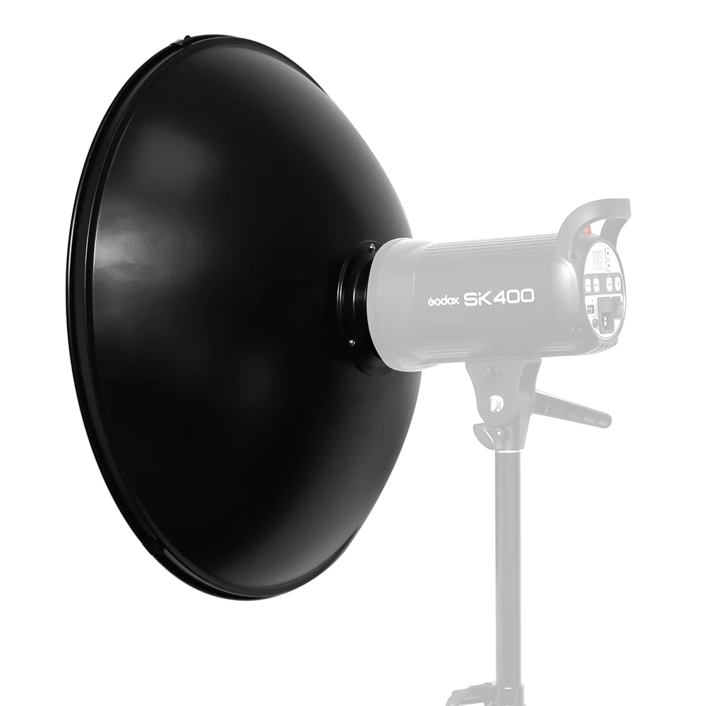 

Godox 55cm 22" Studio Silver Beauty Dish Bowens Mount + Honeycomb Grid + Diffuser Sock for DE300 SK300II SK400II QT600 DP600