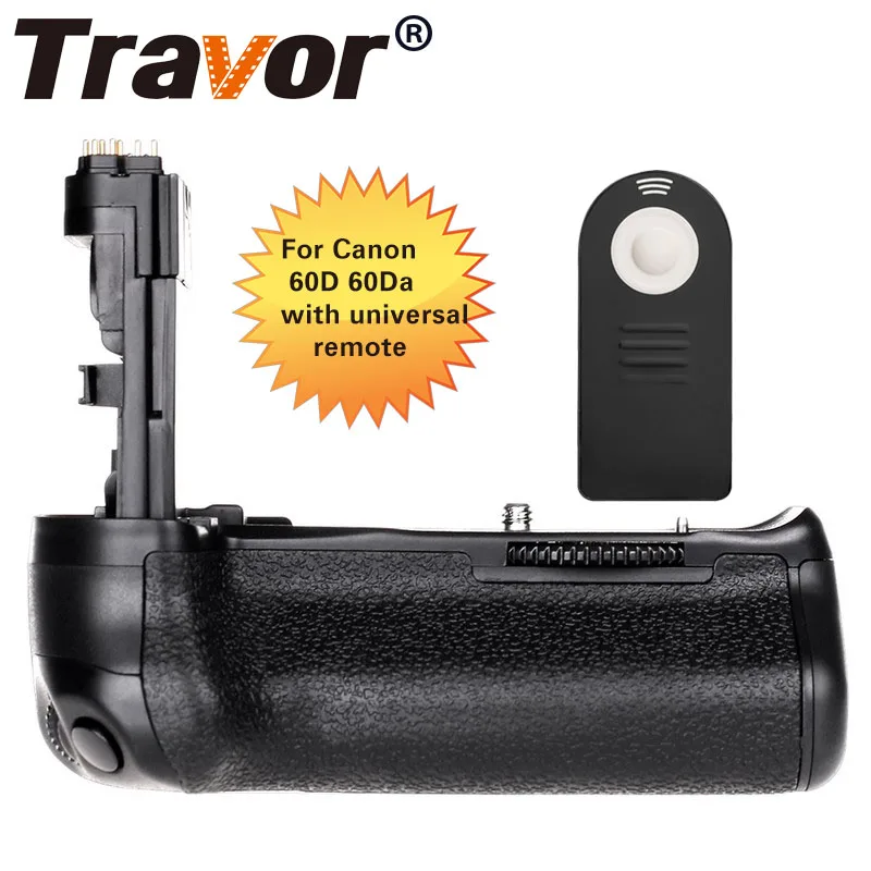 Travor Батарейная ручка для CANON 60D 60Da DSLR камера Замена BG-E9 с инфракрасным пультом дистанционного управления