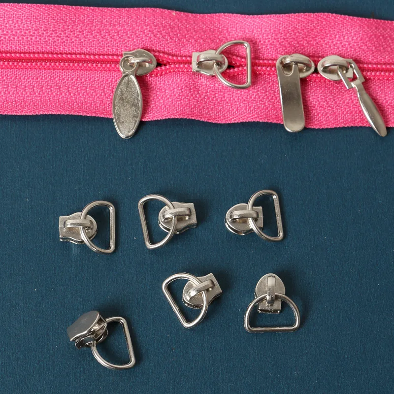 3# Non Lock Plating Zipper Sliders 25pcs Metal Zinc Alloy for nylon zipper D shape high quality DIY tailors sewing accessories | Дом и сад
