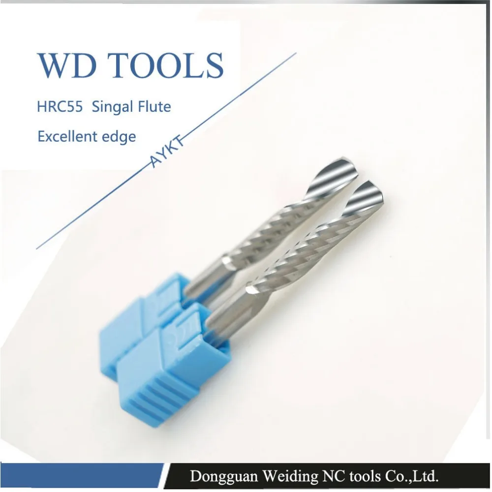 

top quality 5pc 3X12mm single flute down-cut spiral endmills,left hand cutting bit for plastic,pvc MDF,Aluminum woodworking bit