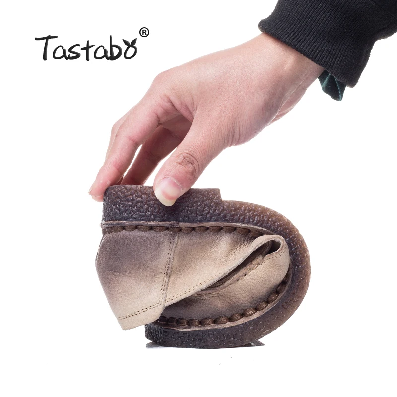 Tastabo/Женская обувь 2017 г. осенние лоферы из коровьей кожи без шнуровки однотонная