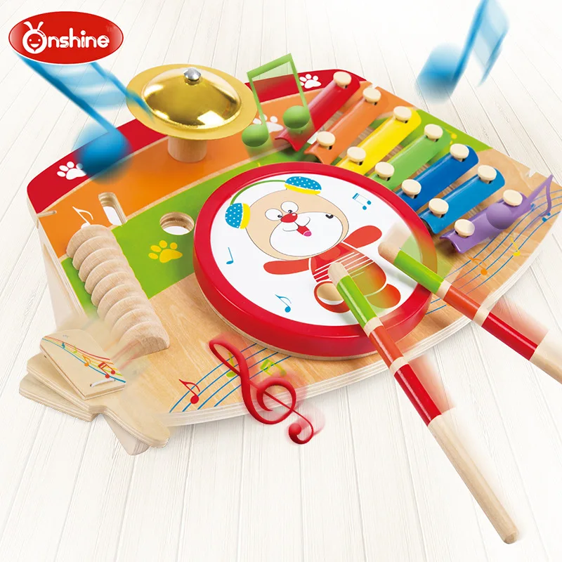 

Фирменная детская музыкальная игрушка 5 в 1 от бренда Onshine, детский медведь с барабаном, Стучащее пианино, обучающие игрушки