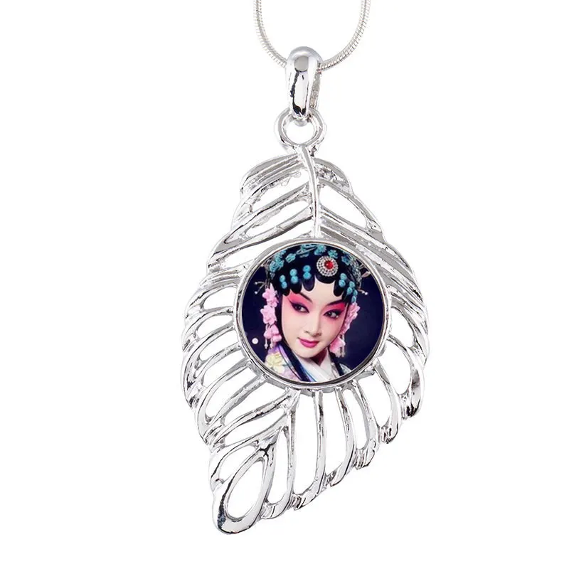 

lady necklaces pendants for dye sublimation leaf button necklace pendant hot transfer blank material custom gift wholesale 001