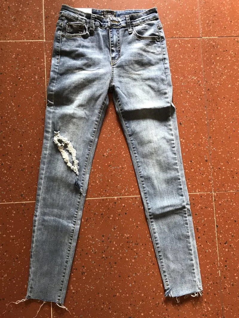 Облегающие джинсы в Корейском стиле с дырками и | Женская одежда