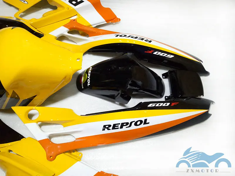 Полный комплект обтекателей для HONDA 91 92 93 94 CBR 600 F2 желтый репсол мотоцикла CBR600 1991