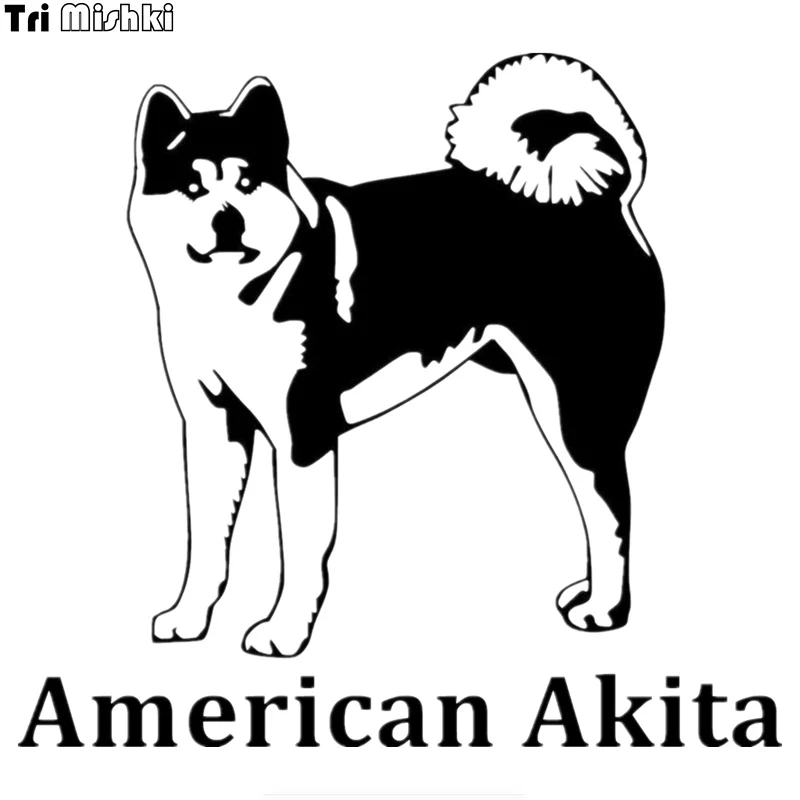 Tri Mishki HZX396# 15*16.5см american akita on board американская акита в машине виниловые наклейки на
