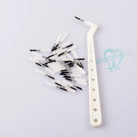 dental 100 pcs disposable composite brush tips with 2 brush handles for denrist lab supplies