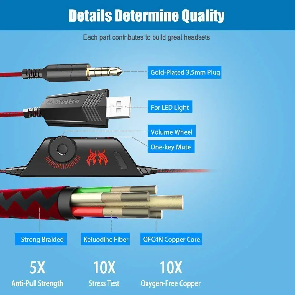 Игровые наушники KOTION G9000 стерео игровая гарнитура Шум шумоподавления с