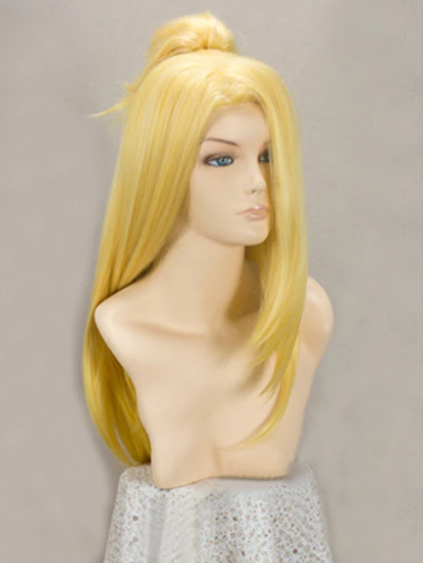 Naruto deidara 60 см длинные золотистые светлые волосы с зажимом хвостик термостойкий