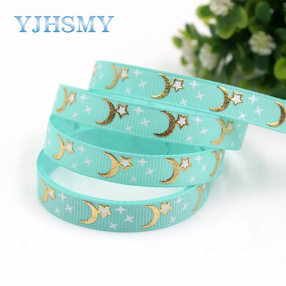 YJHSMY I 19418 1025 10 ярдов 3/8 дюйма (10 мм) однотонные ленты с горячим тиснением в виде