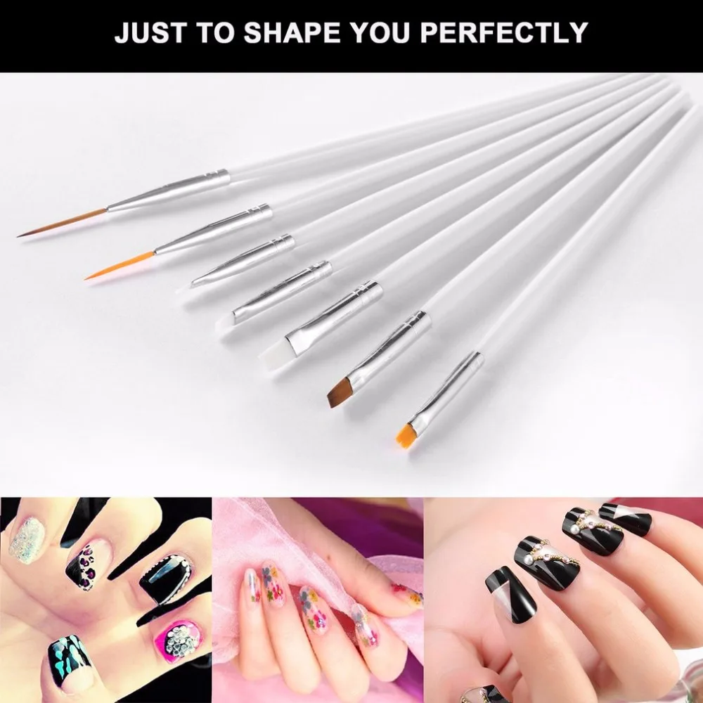 15 шт. Профессиональный Nail Книги по искусству набор кистей линии Рисунок Живопись