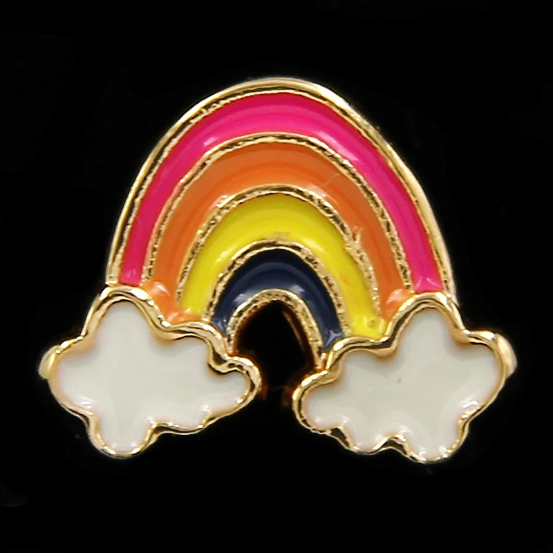 YUKAM Slider Jewelry Friendship 8mm Cute Enamel Rainbow LGBT Slide Charms Keeper for Mesh Bracelet DIY Accessories Making | Украшения и