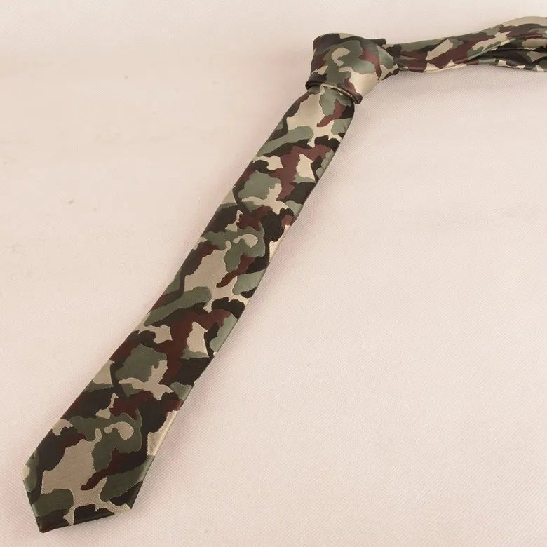 Printed Narrow Tie New Fashion Unisex Cool Leisure Tie 6*145CM Camouflage Uniform High Quality Breathe Thin Party Gift Tie