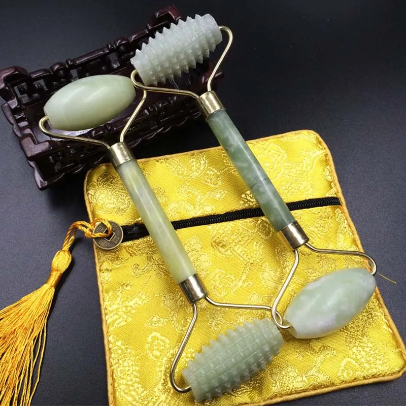 Double Head Natural Facial Beauty Massage Tool Roller Jade Face Thin Slimming Body Neck | Красота и здоровье