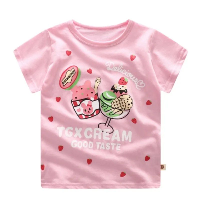 2020 New Baby Boys Girls Clothing Summer Short Sleeve Cartoon Print Infant Newborn Girl Tops T-shirts Cotton Clothes | Детская одежда и