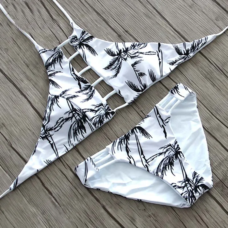 Лирический 2019 сексуальный Высокий шейный Холтер бикини с оборкой женский