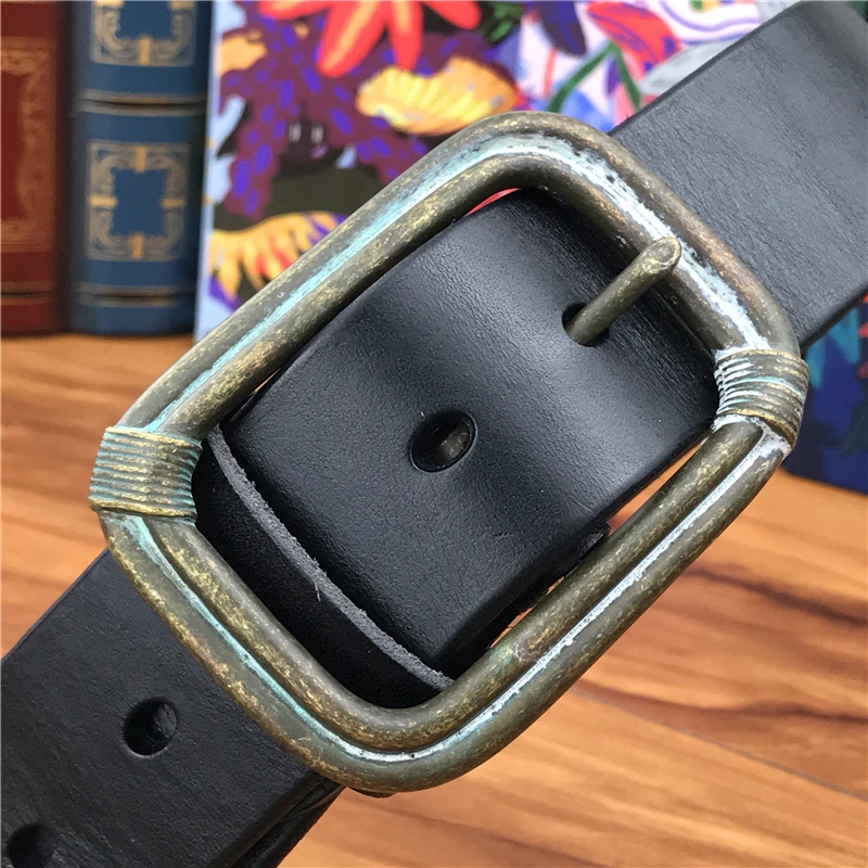 

Vintage Retro Metal Buckle Belts Men Leather Quality Men Belt Genuine Leather Ceinture Homme Wide Waist Belt Male Strap MBT0043