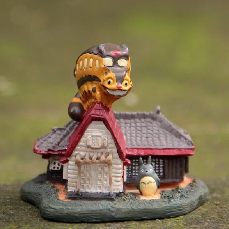 Студия Ghibli Миядзаки Хаяо большой автобус Тоторо старый дом сцены ПВХ фигурку