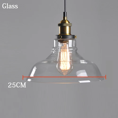Diameter 25cm Винтажные подвесные светильники стеклянные подвесные лампы Лофт промышленный подвесной светильник дымчато-серый Lamparas De Techo Colgante современный блеск кулон - Цвет корпуса: Diameter 25cm
