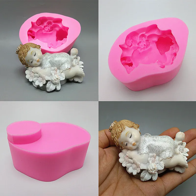

3D flower fairy silicone mold fondant cake mold resin gypsum chocolate candle candy mold free shipping