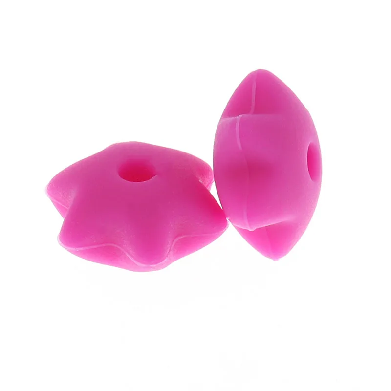 50PCS Silicone Beads For Necklaces Hexangular Star Food Grade Teething Safe Bpa Free Silicon Baby | Мать и ребенок