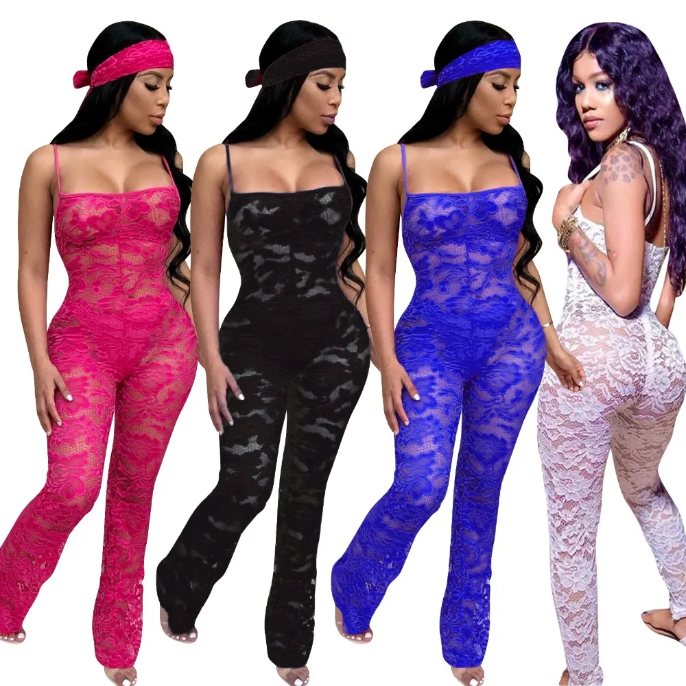 Женские Сексуальные облегающие комбинезоны с кружевным ремешком хит продаж