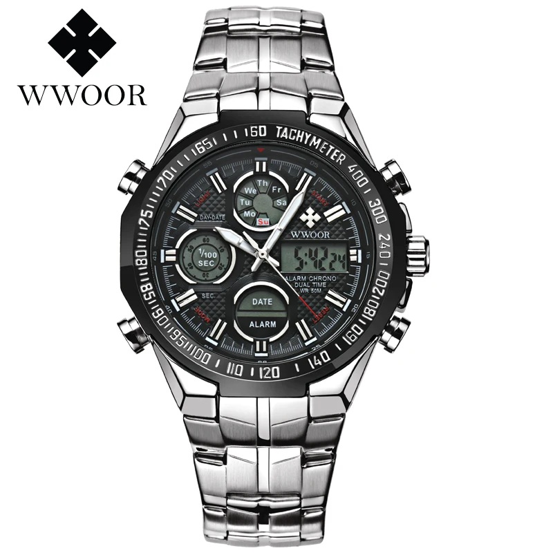 Часы наручные мужские кварцевые Светодиодные брендовые Роскошные спортивные