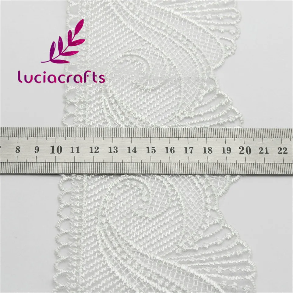 Lucia crafts 1 ярд 7,5 см ширина белая кружевная отделка Изысканная винтажная марлевая вышивка кружева аксессуары для украшения одежды N0406