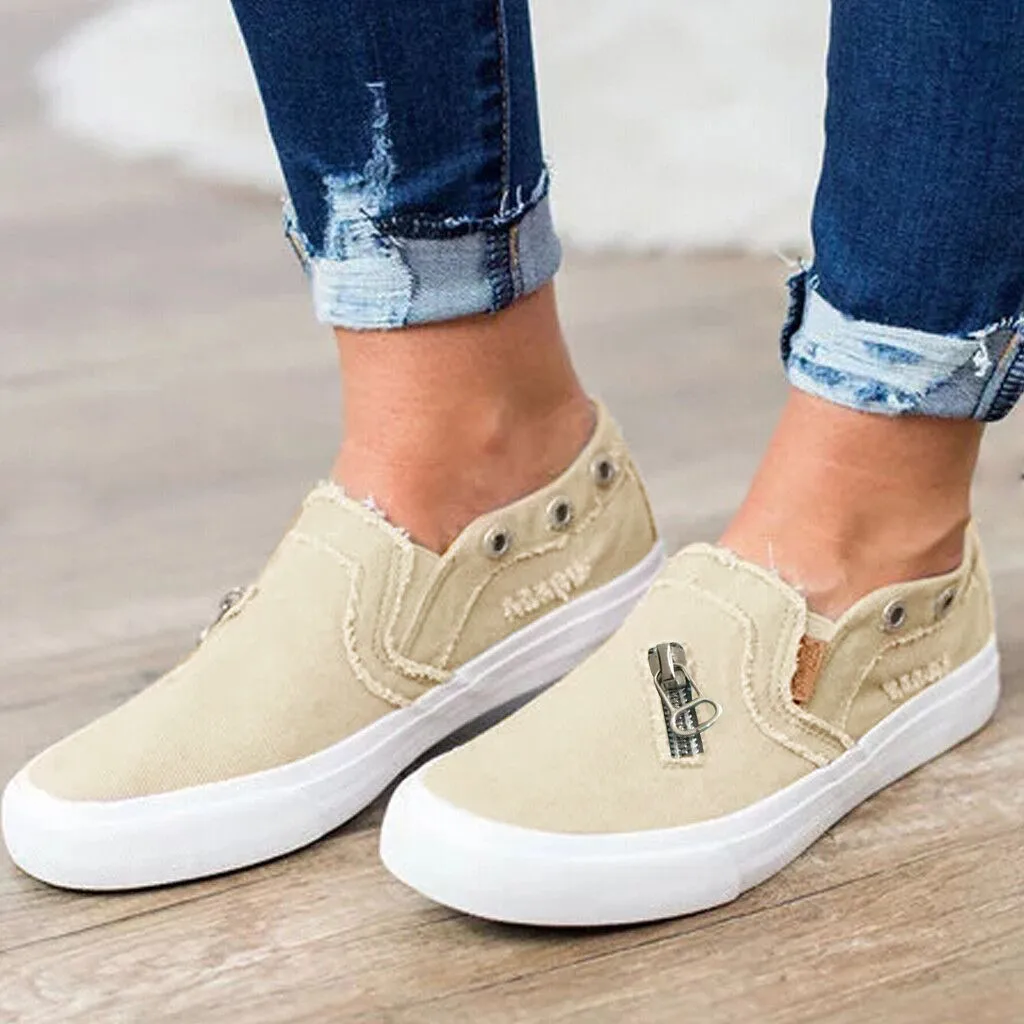 Женская обувь на плоской подошве летняя повседневная пляжная молнии zapatillas de mujer
