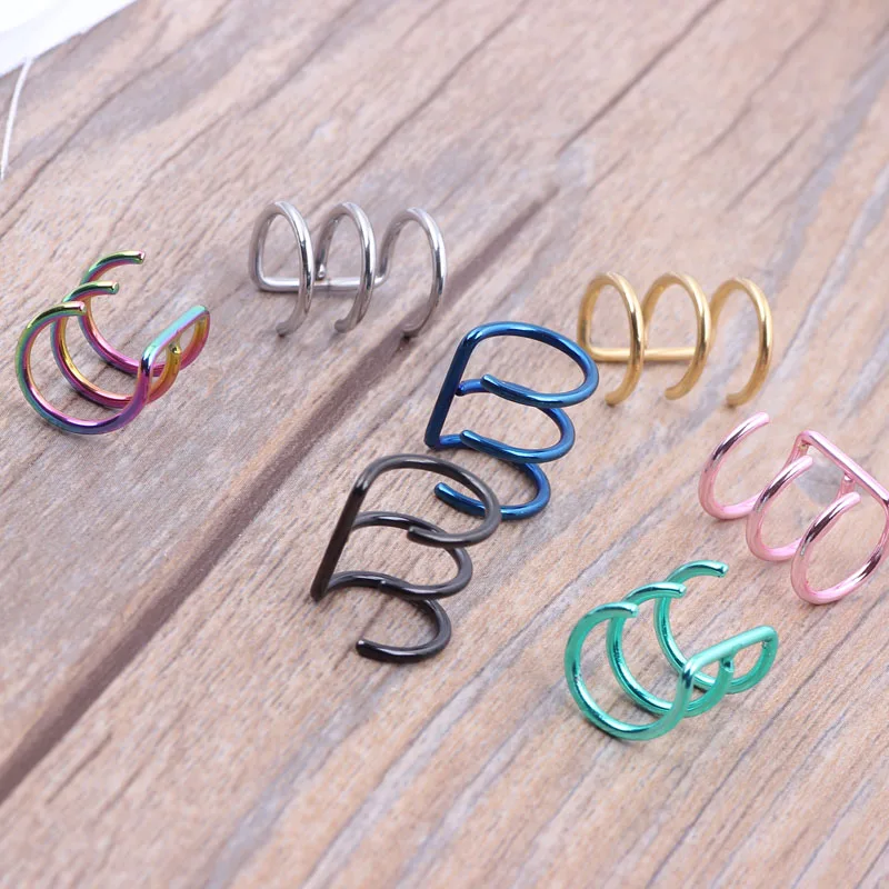 16 г серебряные золотые спиральный для хряща серьги эмо гот козелок пирсинг