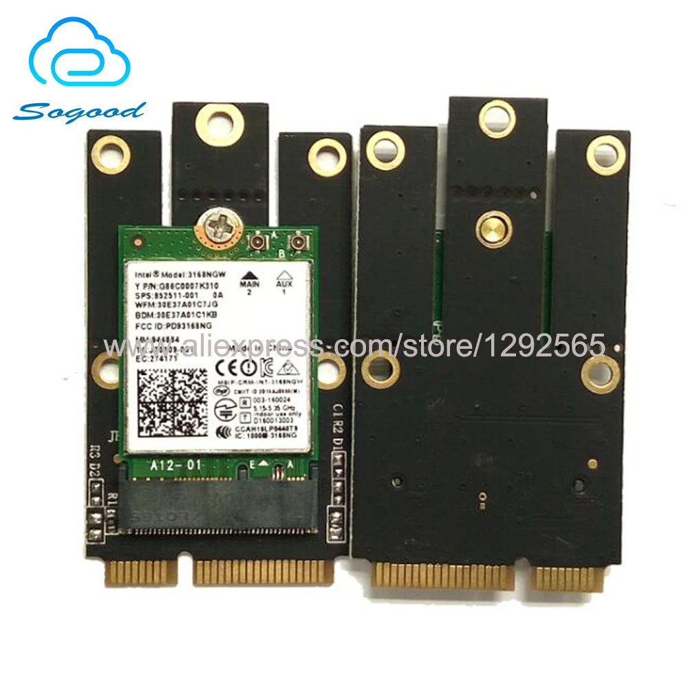 Оригинальная WLAN-карта для Intel 3168NGW 3168AC Mini PCI-E 802.11AC a/b/g/n Двухдиапазонная 2 4G + 5G bluetooth 4