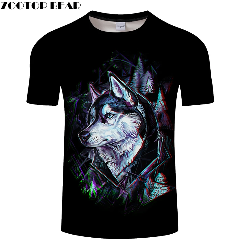 

Новое поступление 2018, мужские футболки с принтом волка, футболки с принтом животных, футболки в стиле Харадзюку, мужские топы, Прямая постав...