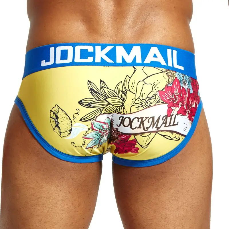 Мужские трусы с принтом JOCKMAIL нейлоновые карманом для пениса шелковое нижнее