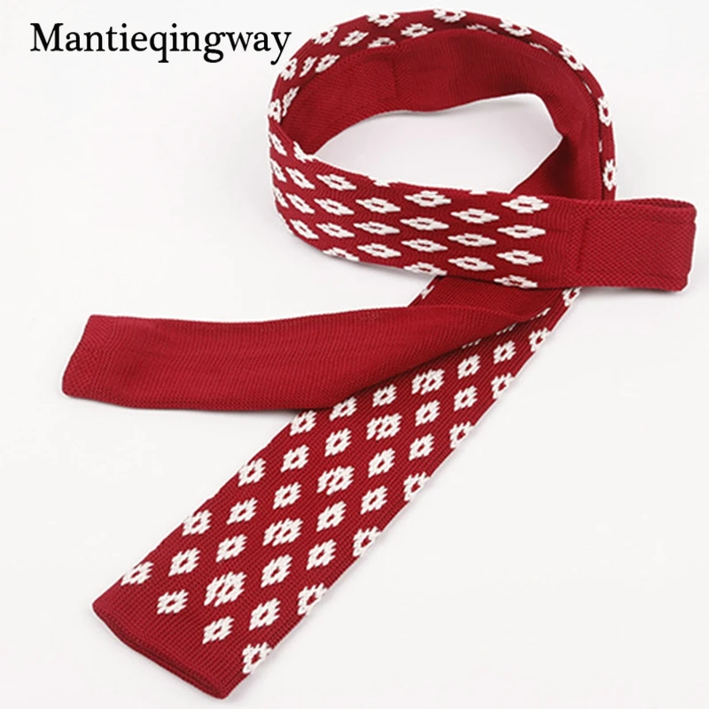 Mantieqingway классические Вязаные Галстуки для мужчин обтягивающие узкие галстуки