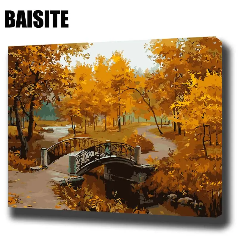 Картина маслом по номерам BAISITE сделай сам на холсте для гостиной настенный Декор