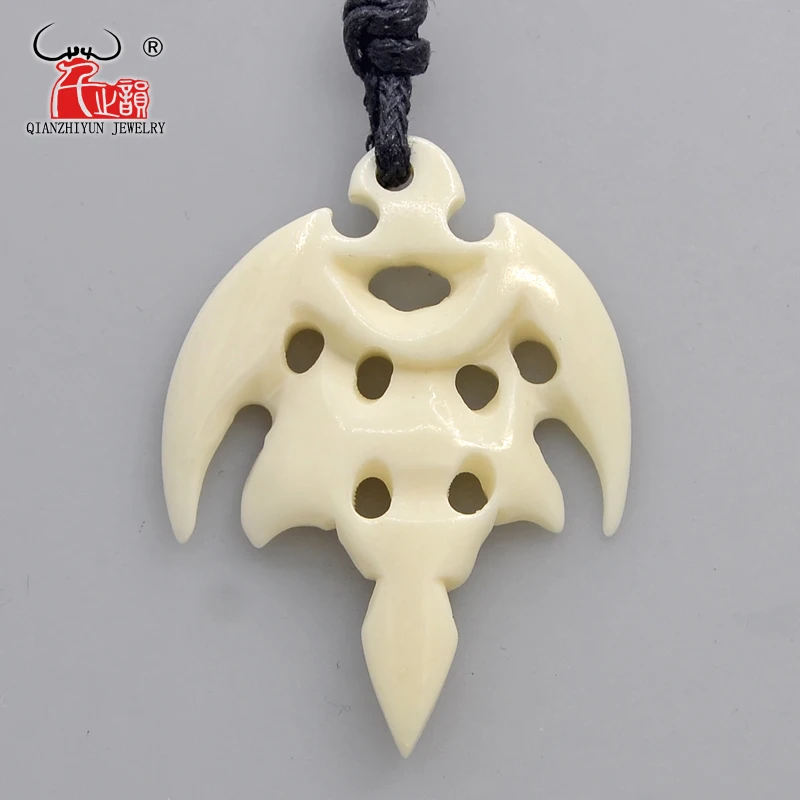 1 шт. Гавайский ручной резной кулон с бычьей костью для женского мужского