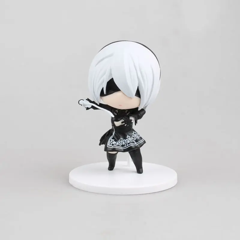 NieR:Automata 2B YoRHa No.2 Тип B Q версия ПВХ Фигурки Модель игрушки кукла 10 см|pvc action figure|model