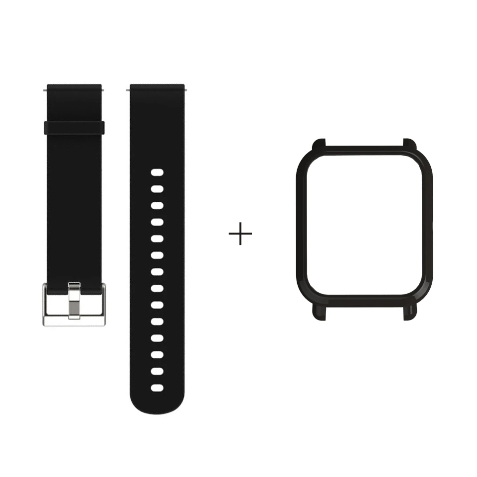 Black Mijobs 20 мм ремешок браслет защитный чехол крышка ПК оболочка для Huami Xiaomi Amazfit GTS Bip BIT PACE Lite Смарт-часы ремешок - Цвет: Black